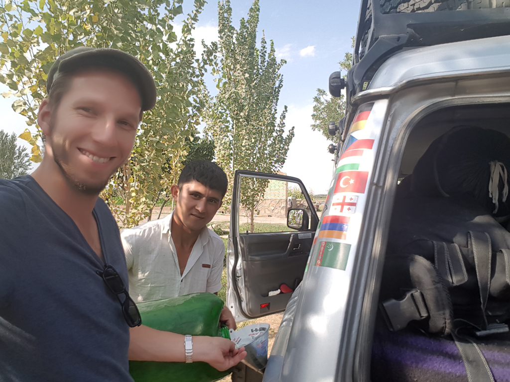 Tank stop in Uzbekistan